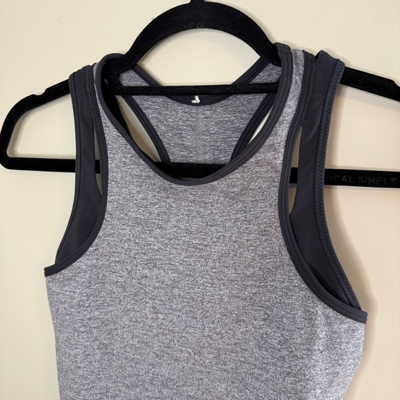 LULULEMON Inspiration Tank Heathered Slate/Deep Coal Built in Bra 4 - Picture 3 of 9